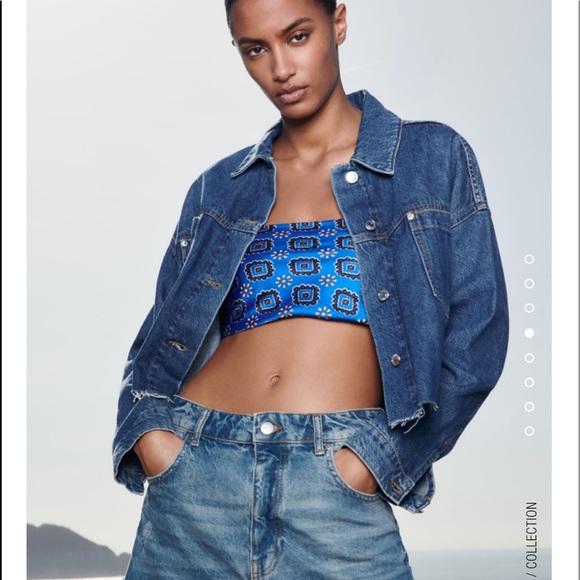 Zara cropped denim jacket - Picture 1 of 6
